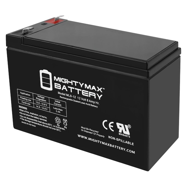 Mighty Max Battery 12V 8Ah SLA Replacement Battery for Powervar ABCEG401-11 MAX3968430 - main